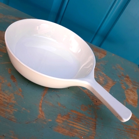 Frying Pan Corning Ware White Pattern Glass Pearl Microwave Mini Cookware 7 inch - Picture 12 of 13